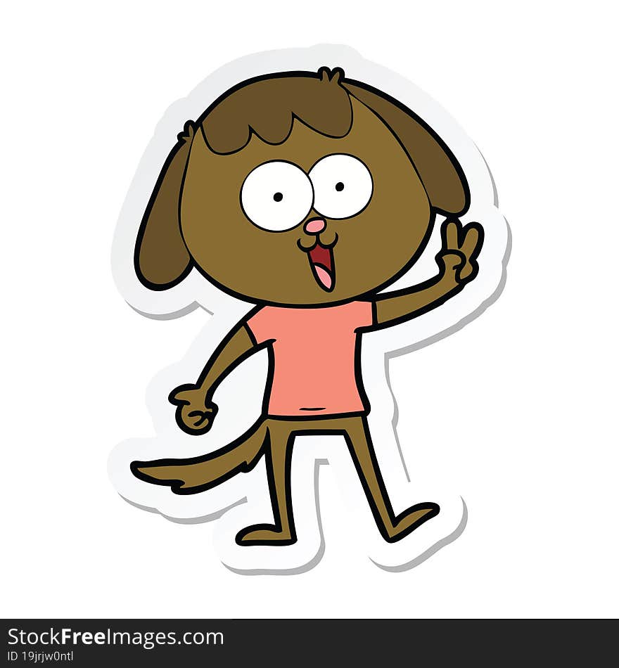 sticker of a cute cartoon dog