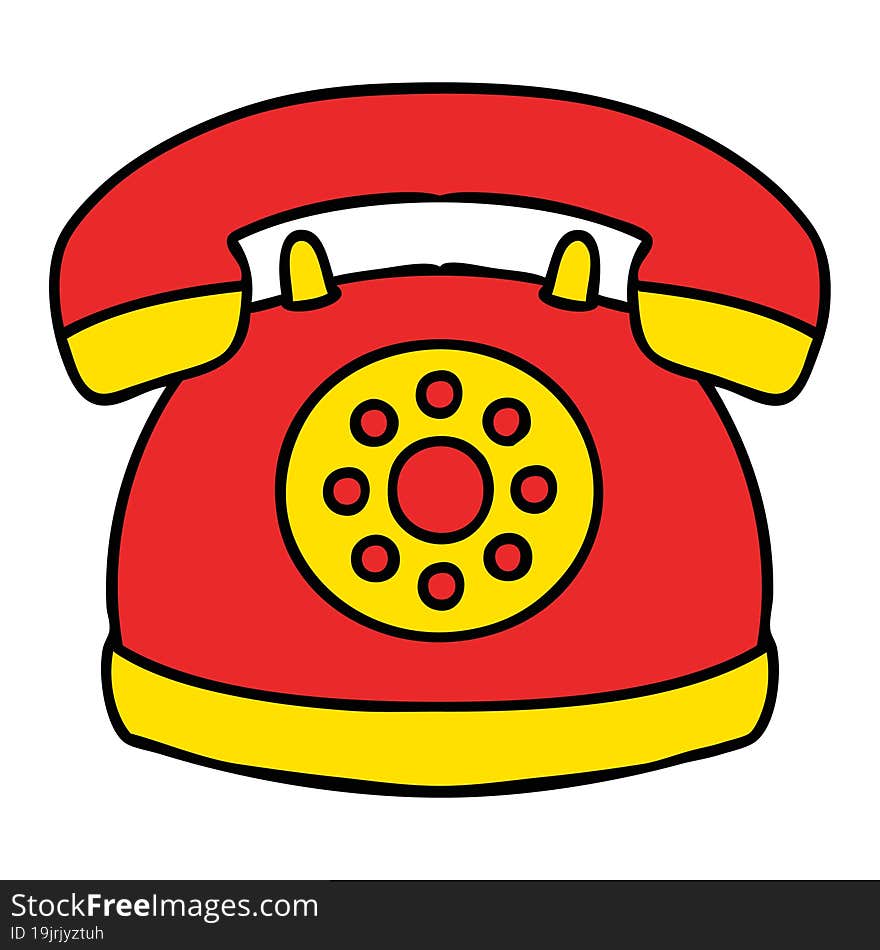 cartoon of an old style telephone