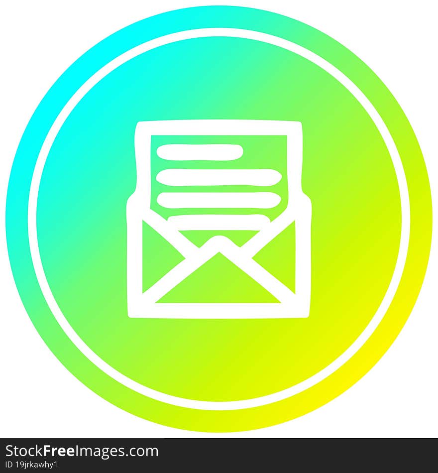 Envelope Letter Circular In Cold Gradient Spectrum