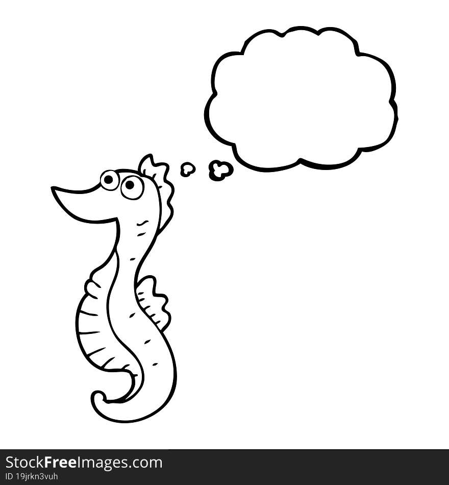 Thought Bubble Cartoon Seahorse