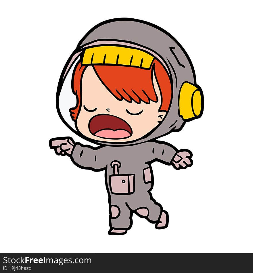 cartoon talking astronaut. cartoon talking astronaut