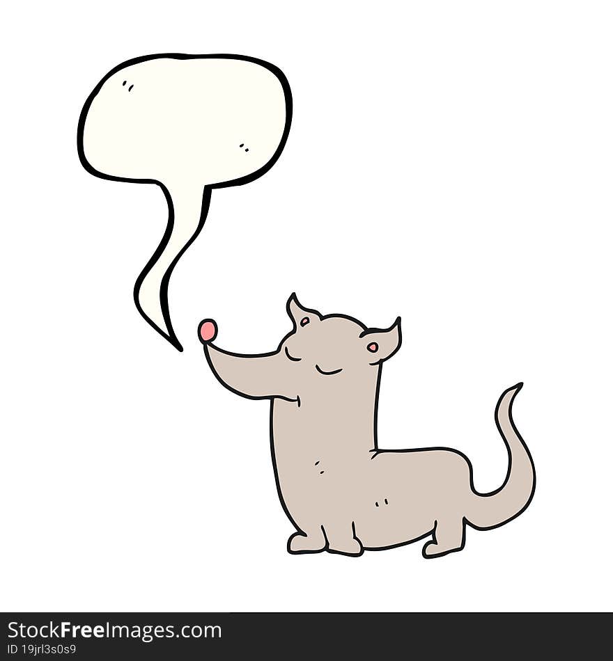 Speech Bubble Cartoon Little Dog