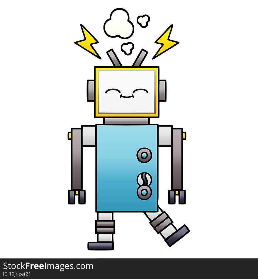 gradient shaded cartoon robot