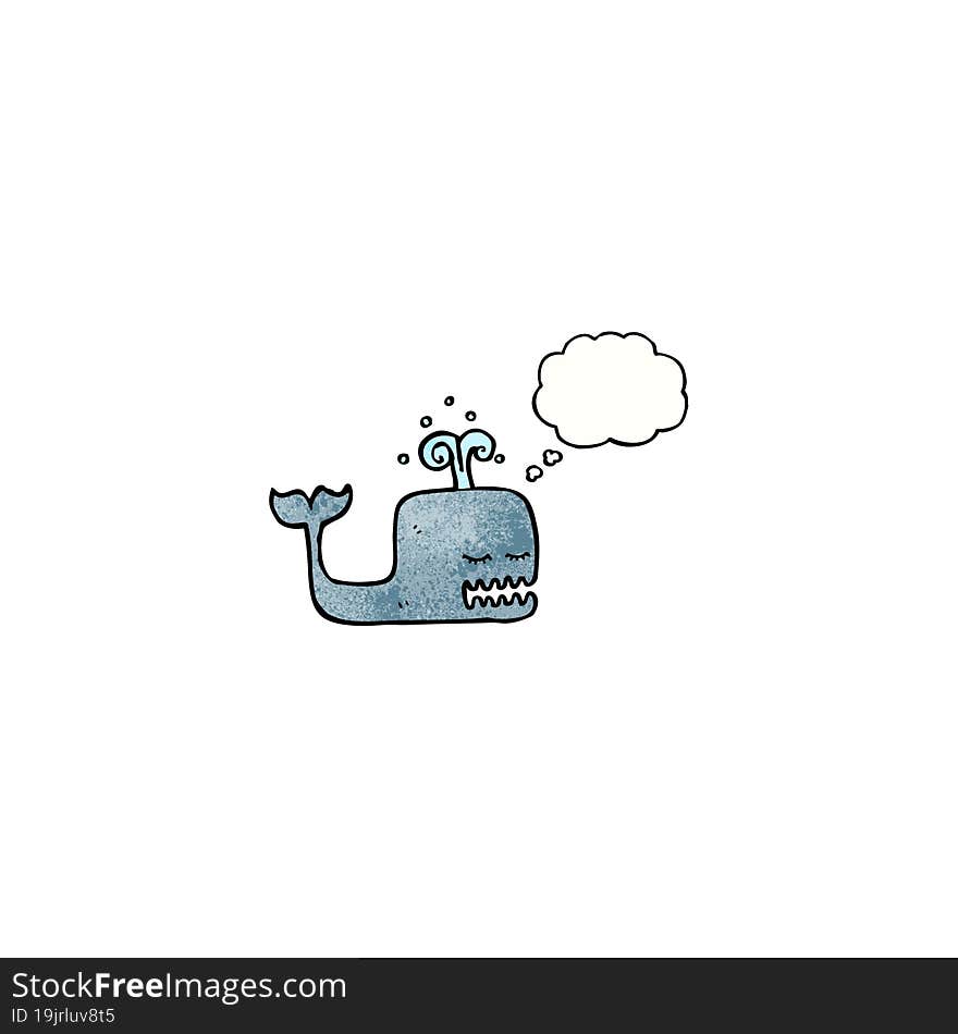 cartoon whale with thought bubble