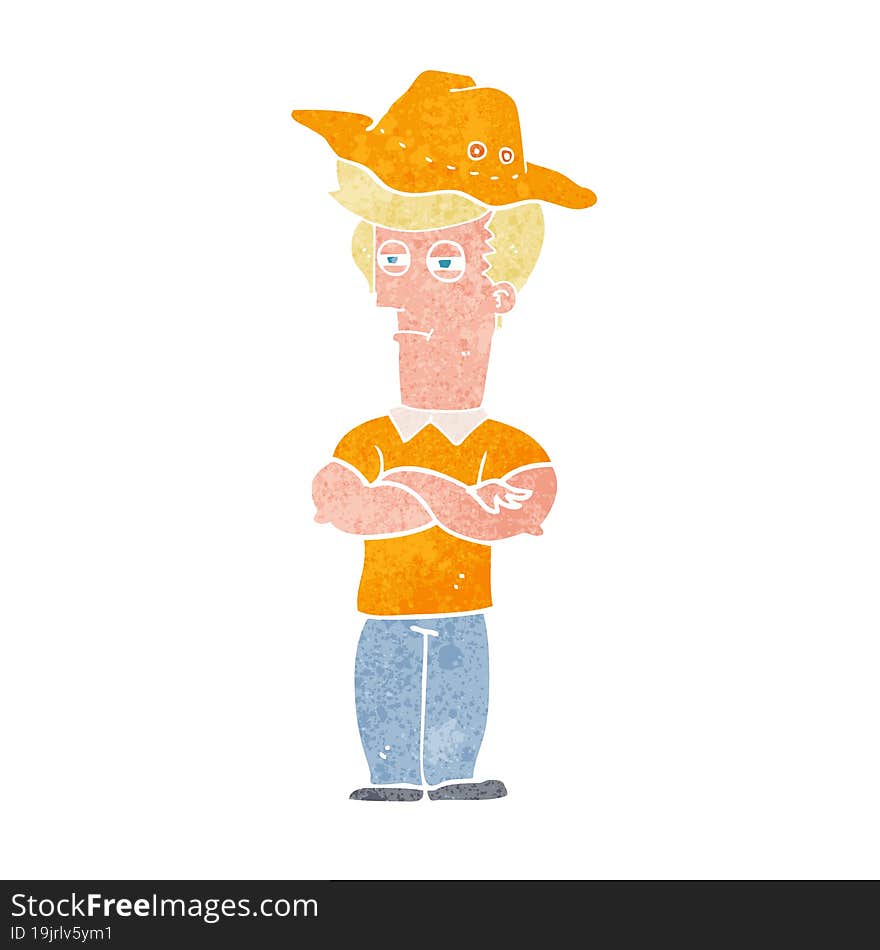 cartoon man wearing hat