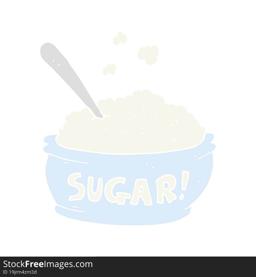 flat color illustration of a cartoon sugar bowl