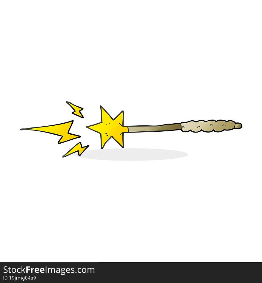 freehand drawn cartoon magic wand