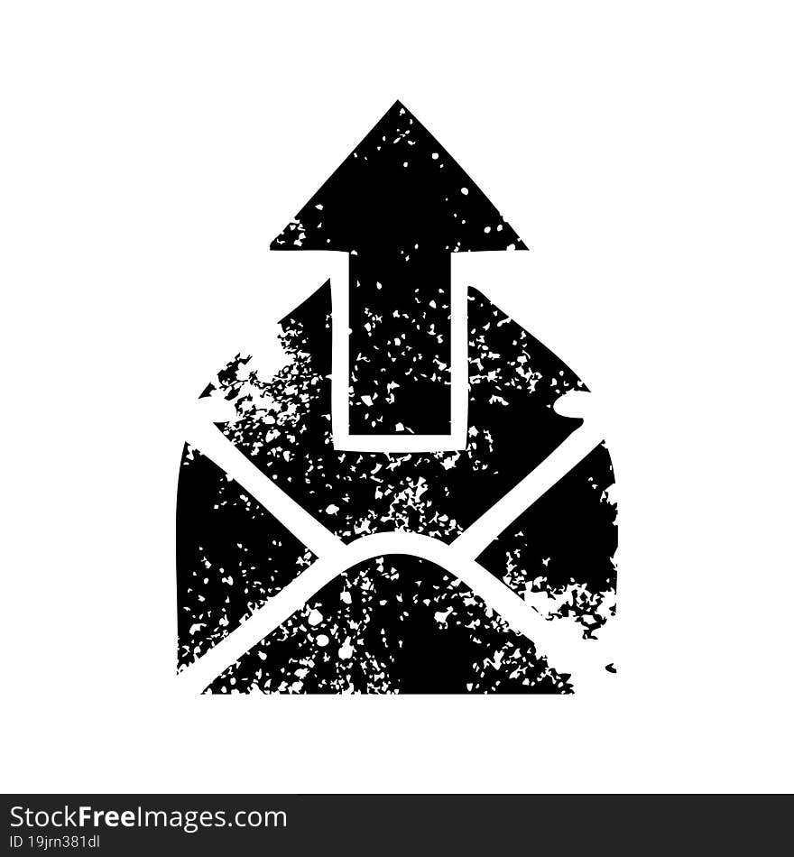 distressed symbol of a email sign. distressed symbol of a email sign