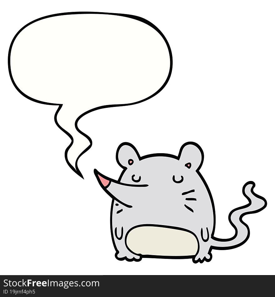 cartoon mouse with speech bubble. cartoon mouse with speech bubble