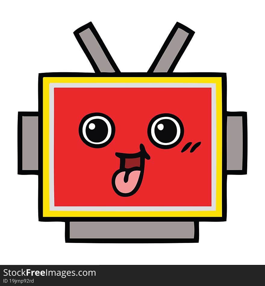 cute cartoon of a robot head. cute cartoon of a robot head