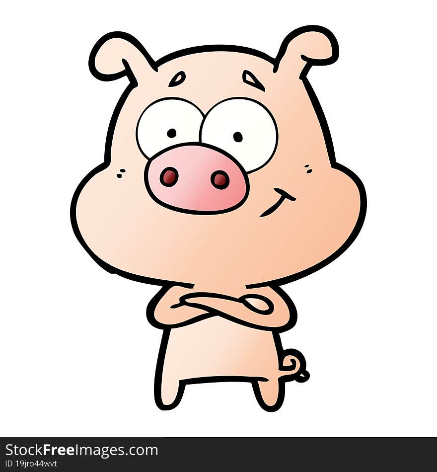 happy cartoon pig. happy cartoon pig