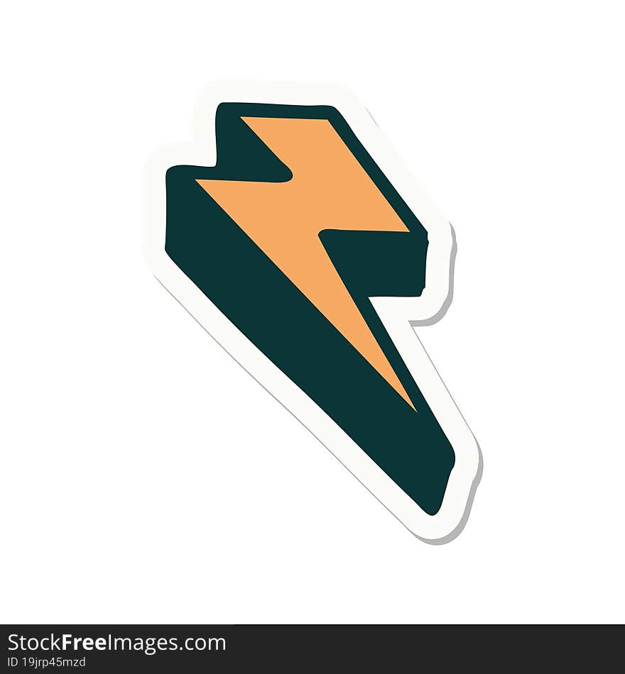 tattoo style sticker of lightning  bolt