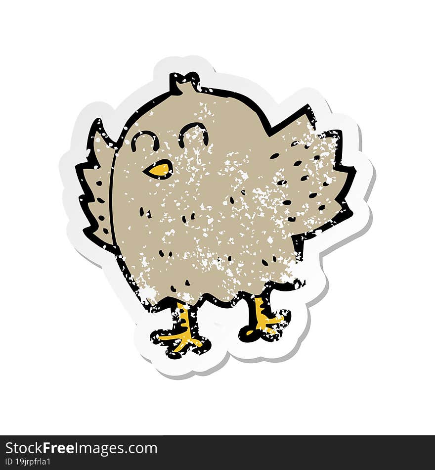 retro distressed sticker of a cartoon bird