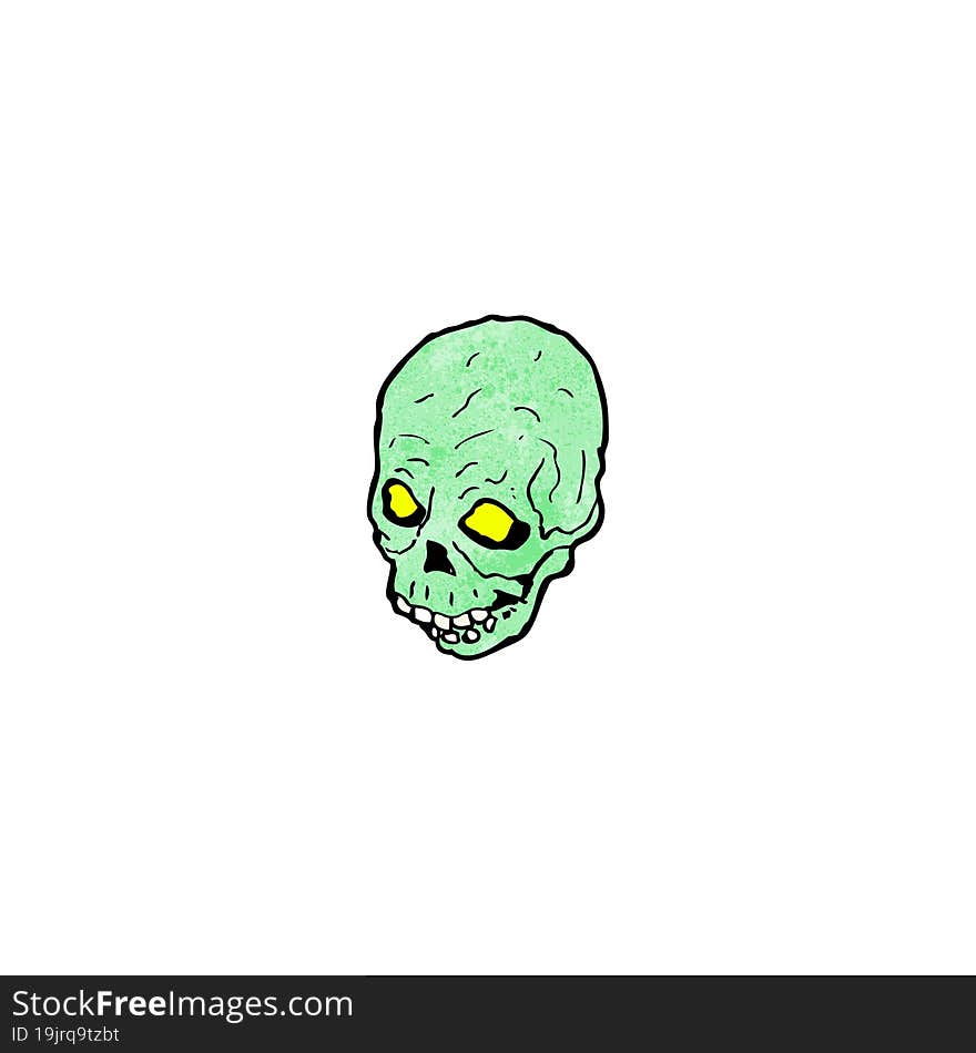 cartoon green skull