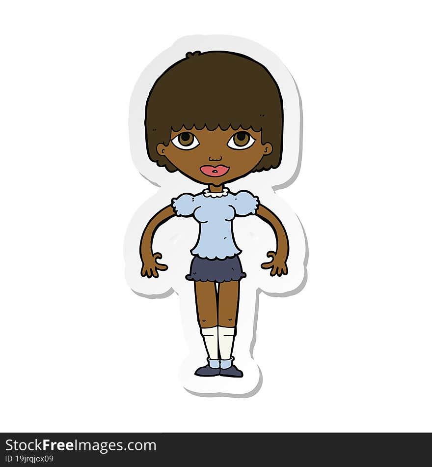 sticker of a cartoon girl