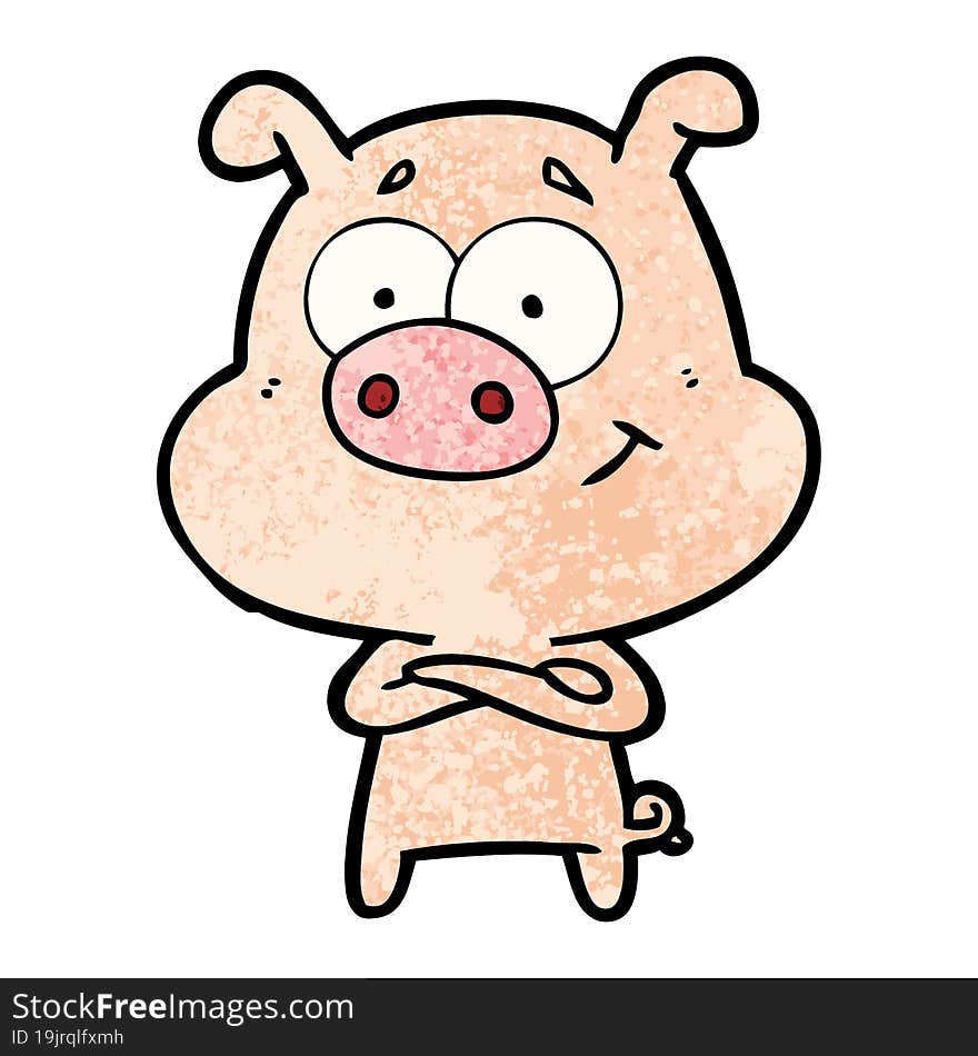 happy cartoon pig. happy cartoon pig