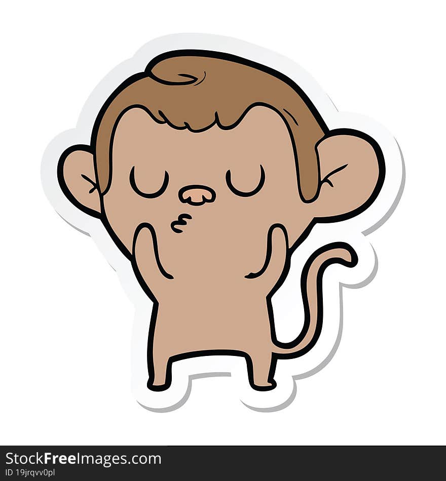 sticker of a cartoon monkey