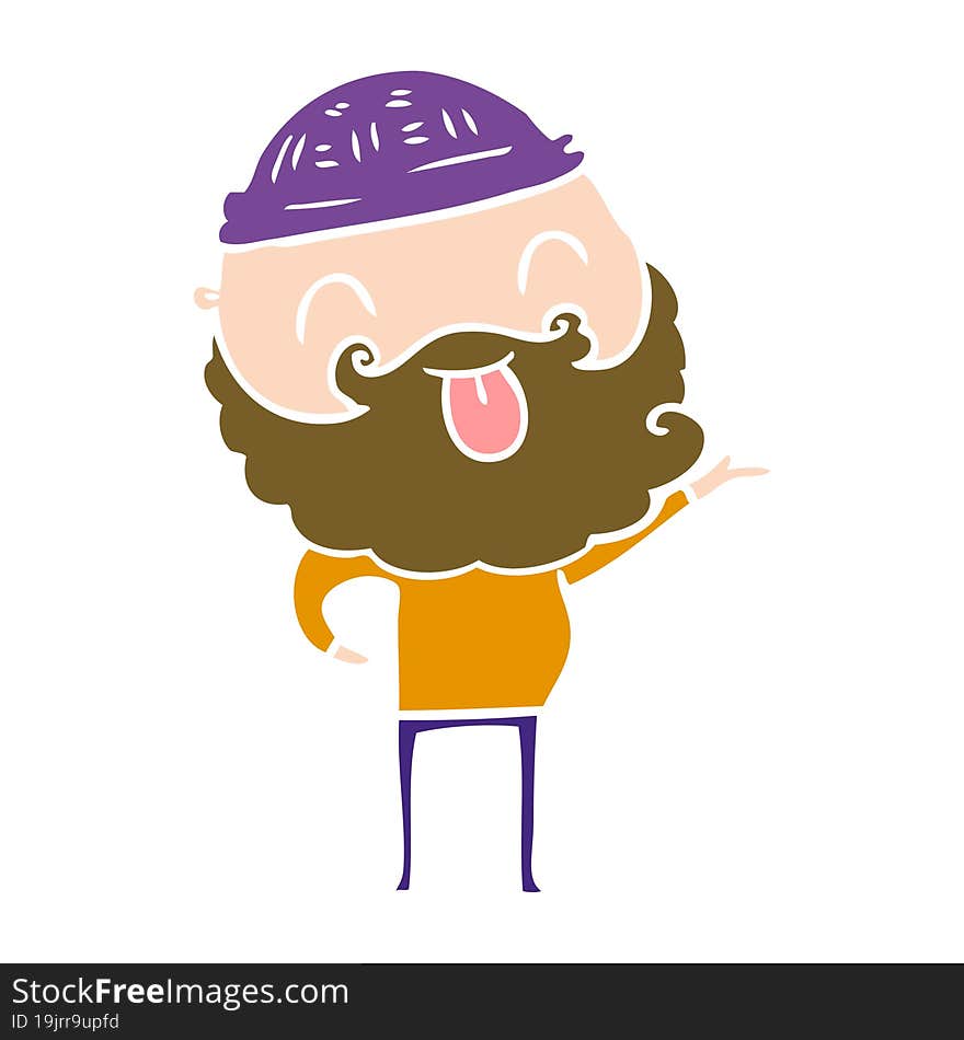 man with beard sticking out tongue