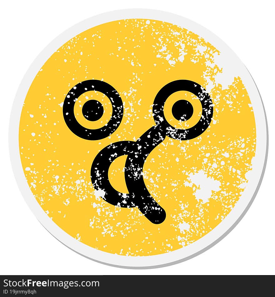 cute gasping shocked face circular sticker