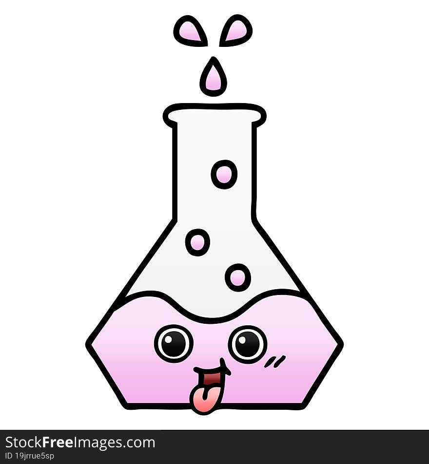 gradient shaded cartoon science beaker