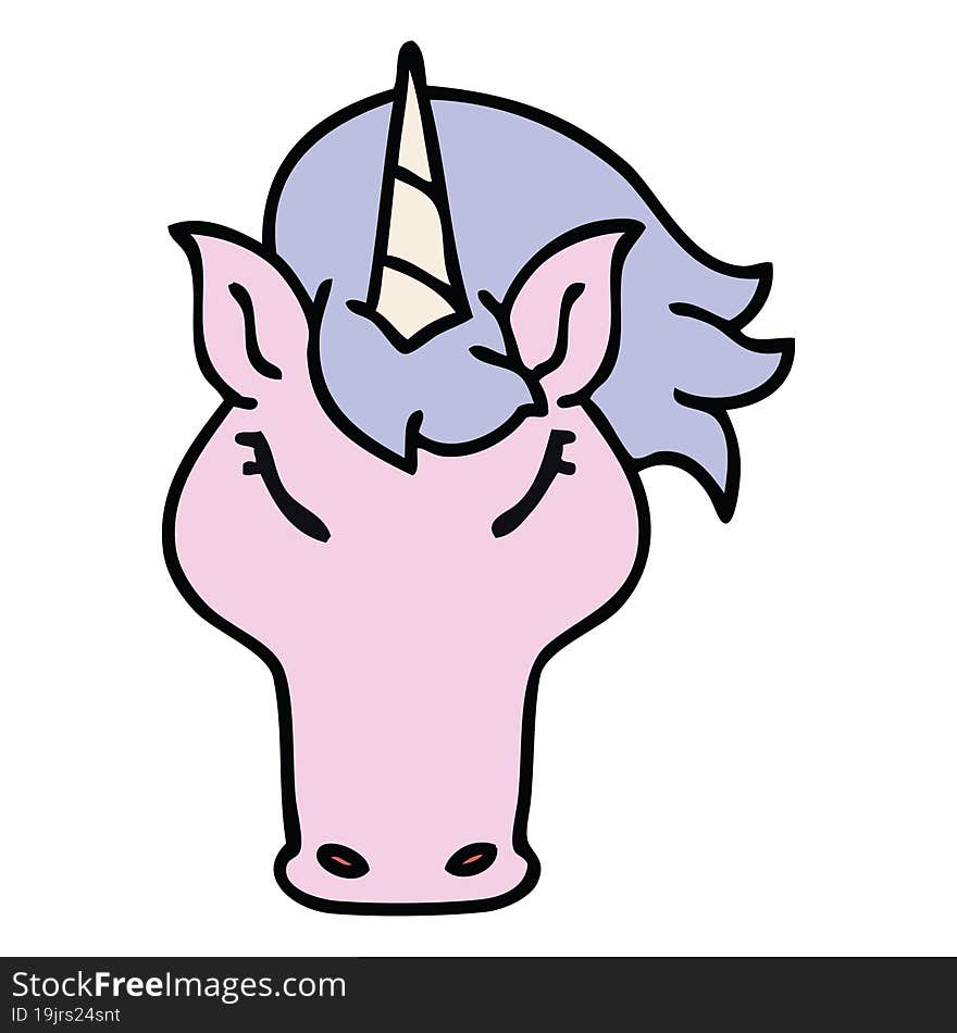 quirky hand drawn cartoon unicorn