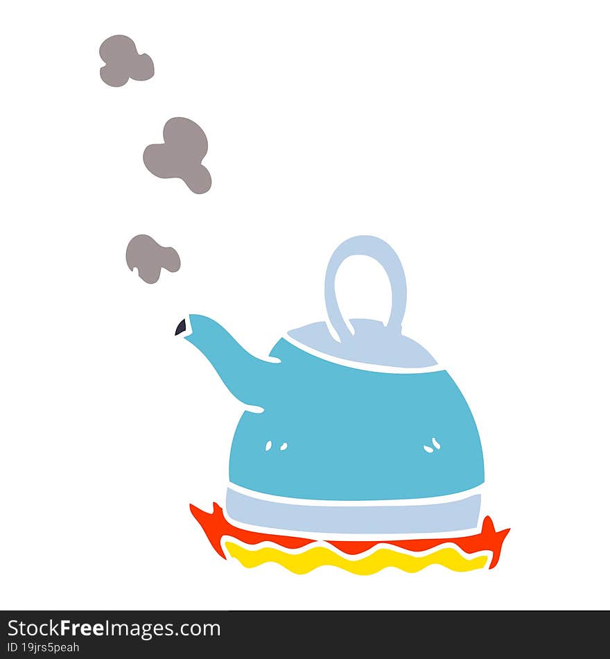 cartoon doodle kettle on stove