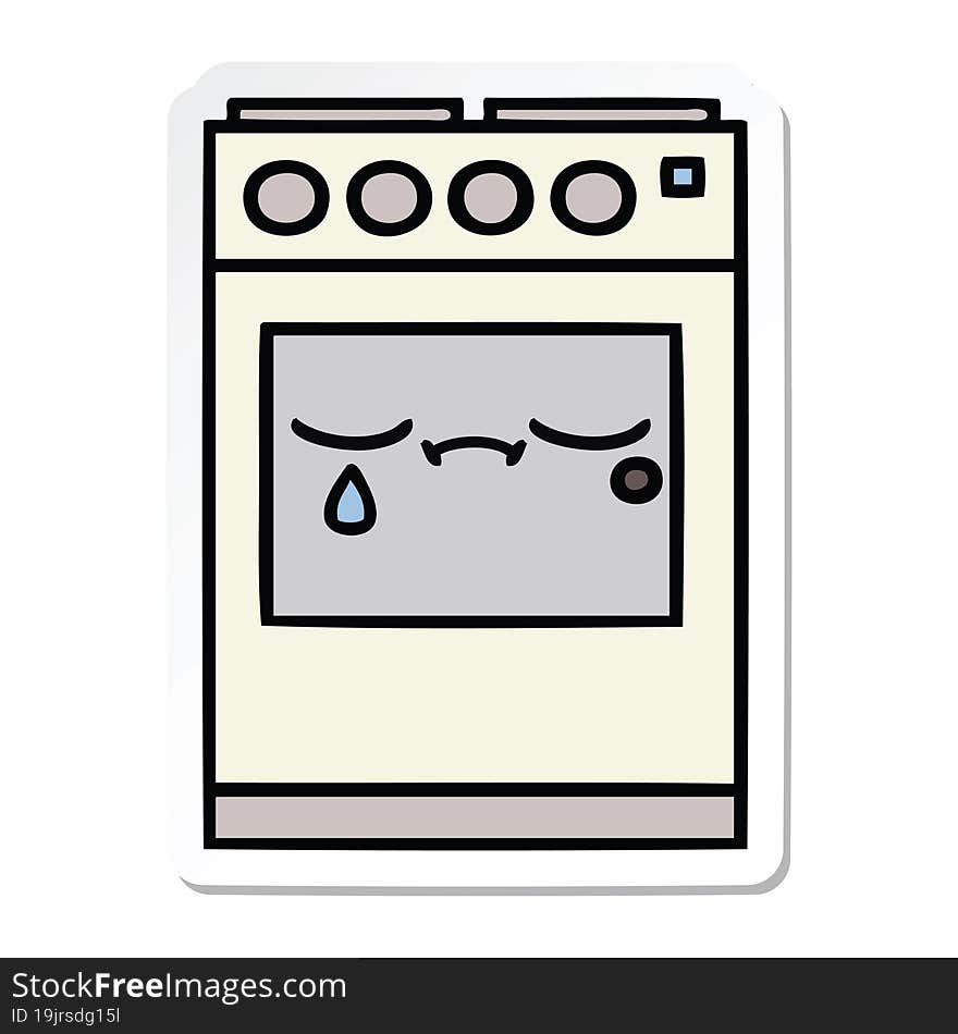 Sticker Of A Cute Cartoon Kitchen Oven