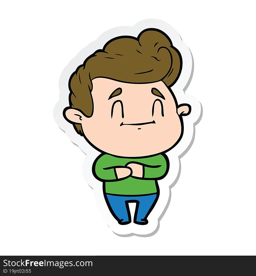 sticker of a happy cartoon man