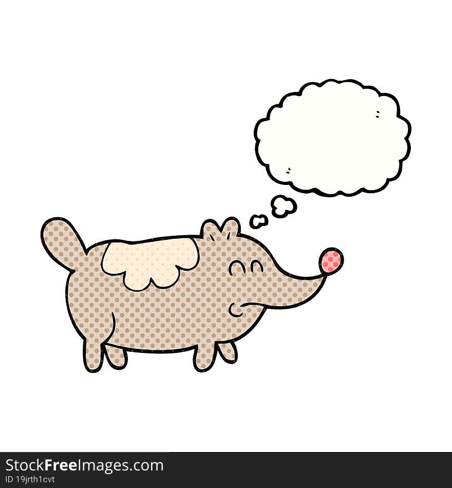 Thought Bubble Cartoon Small Fat Dog