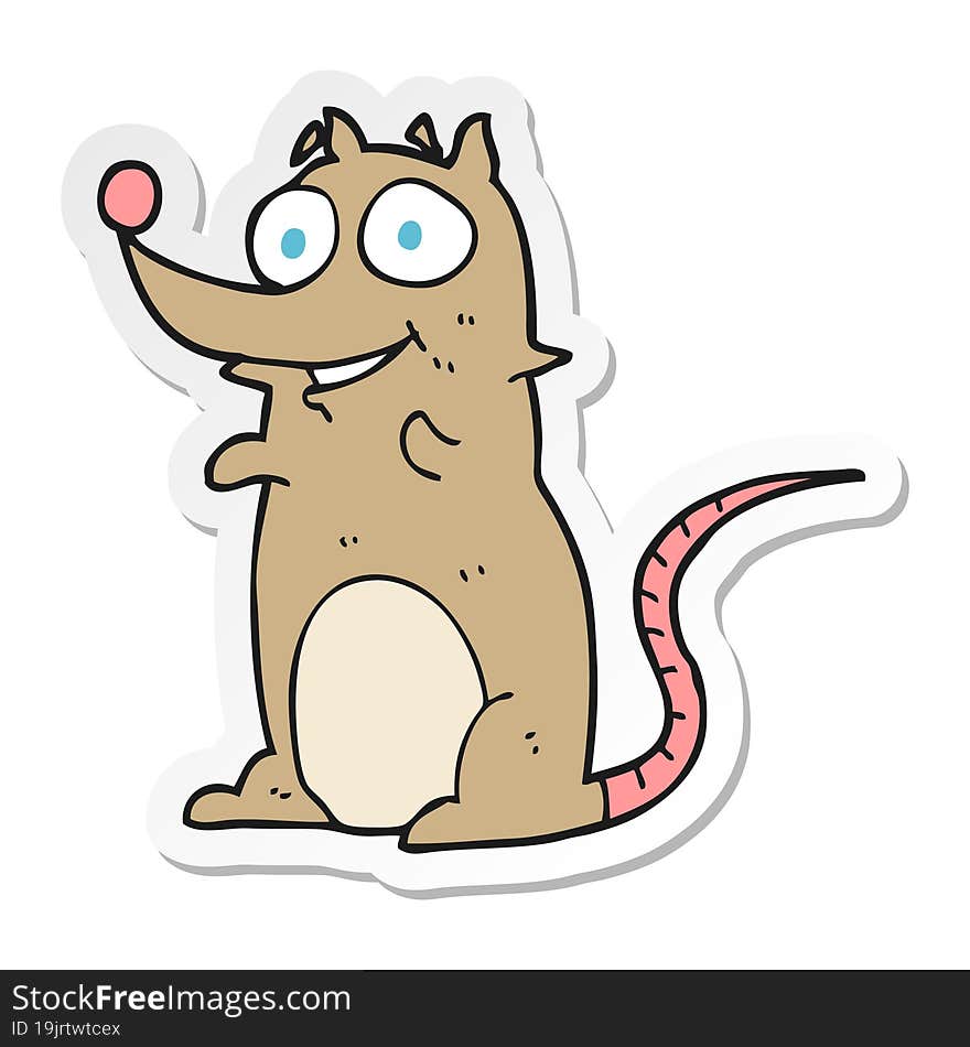 Sticker Of A Cartoon Mouse