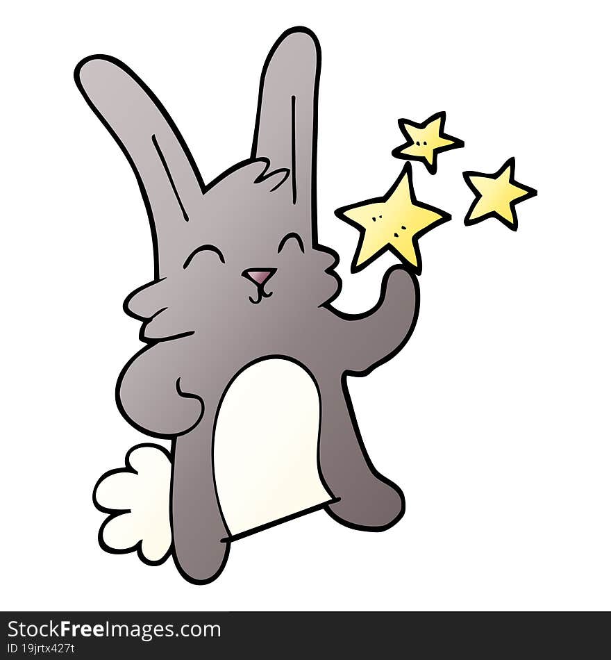 cartoon doodle happy rabbit