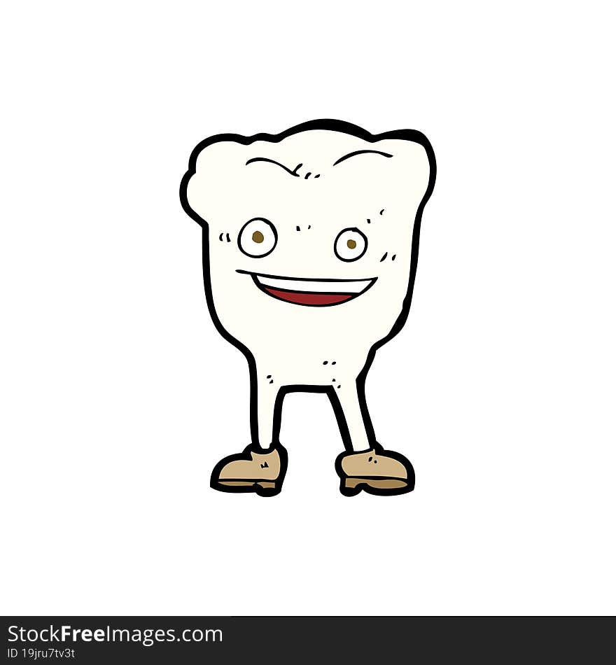 cartoon happy tooth character