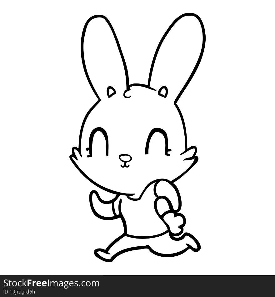 cute cartoon rabbit running. cute cartoon rabbit running