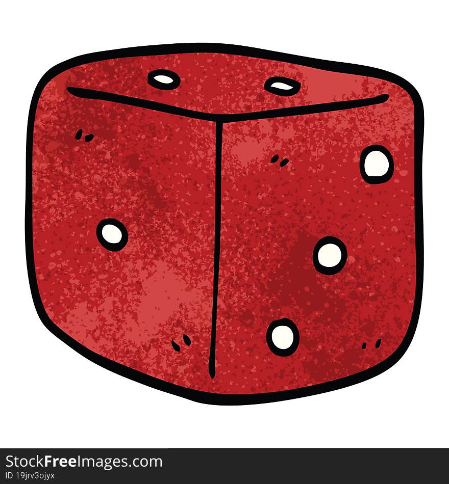 cartoon doodle red dice