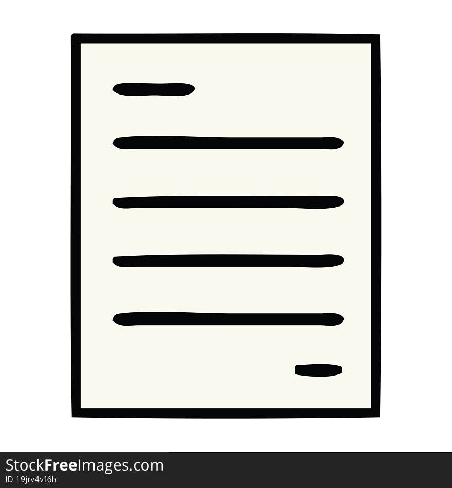 cute cartoon of a sheet of paper. cute cartoon of a sheet of paper