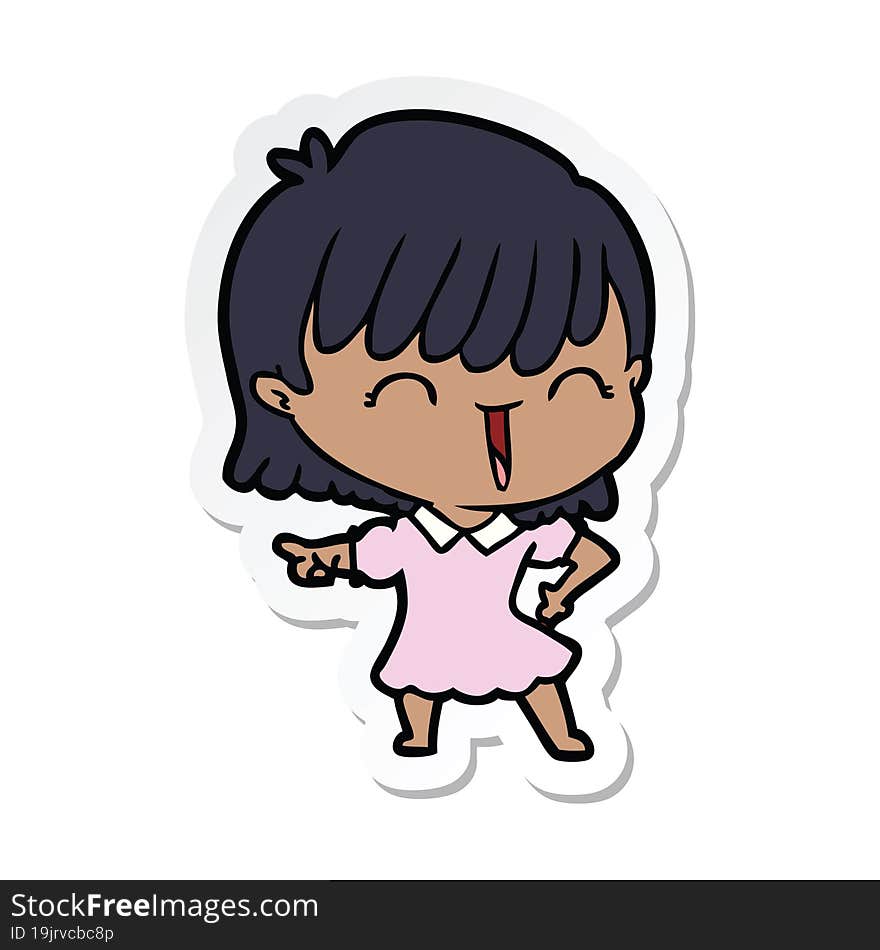 sticker of a cartoon woman