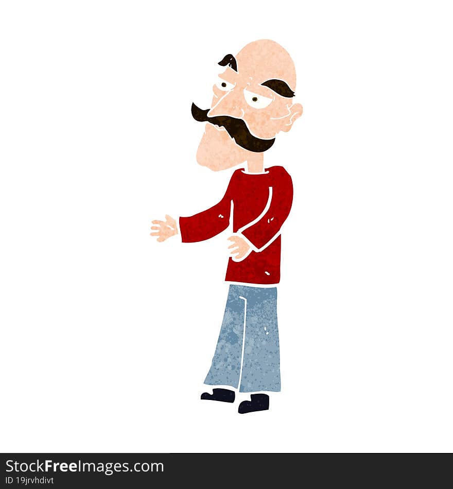 Cartoon Old Man With Mustache