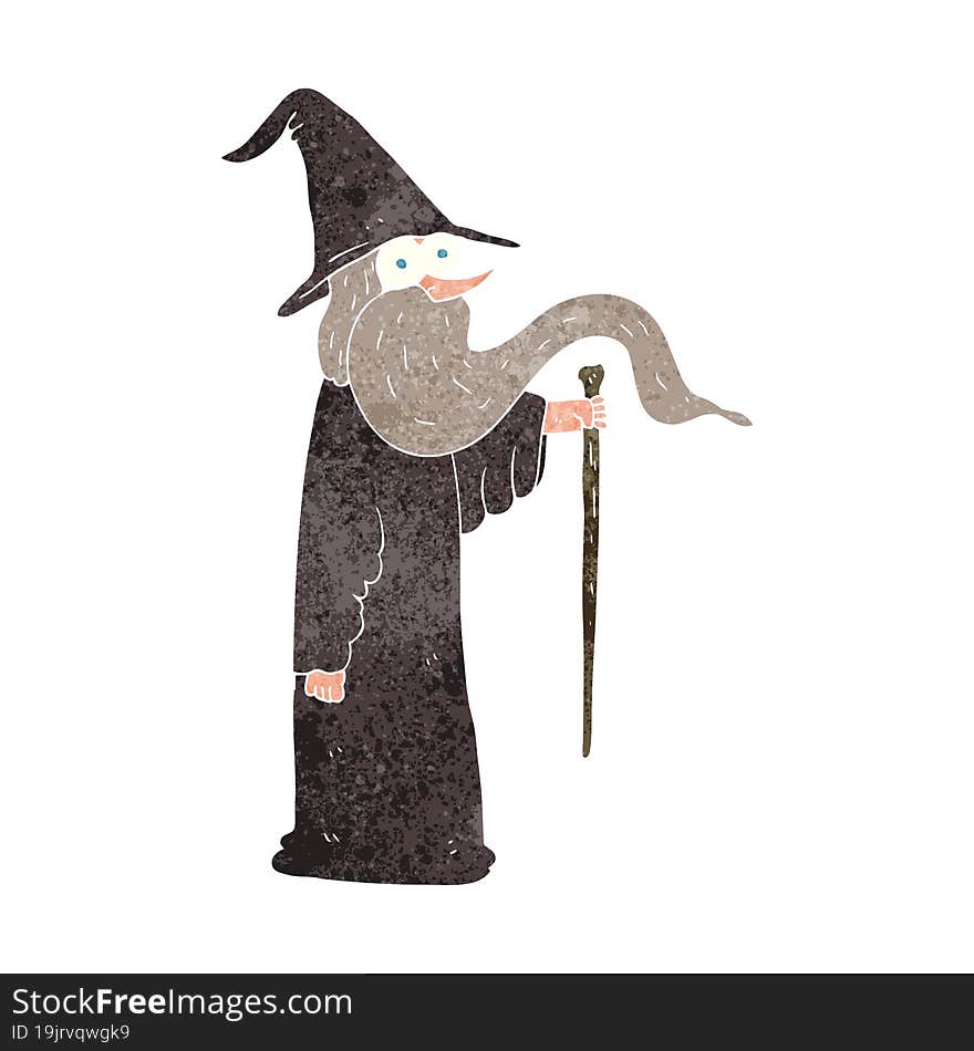 retro cartoon wizard