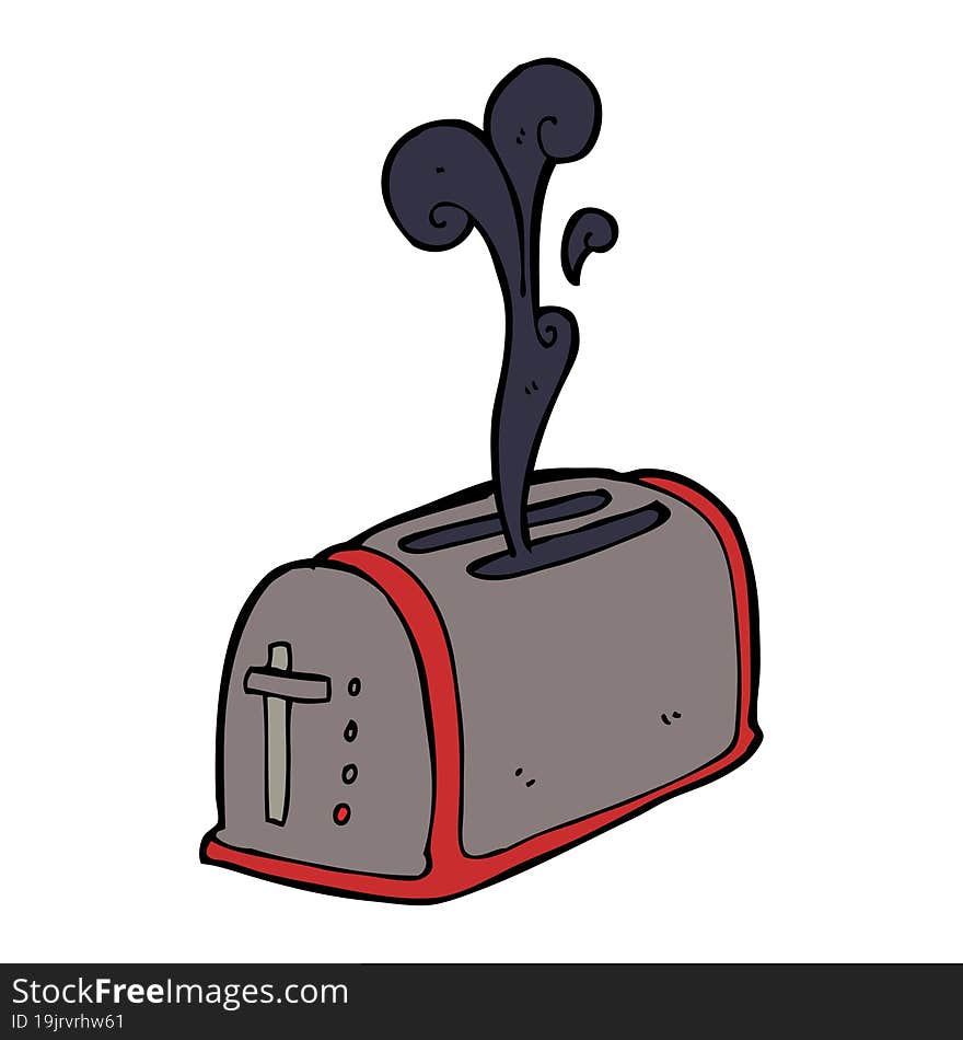 cartoon toaster burning toast