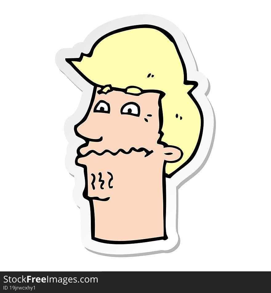 sticker of a cartoon nervous man