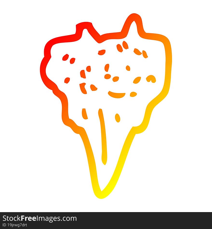 warm gradient line drawing of a cartoon dog tooth