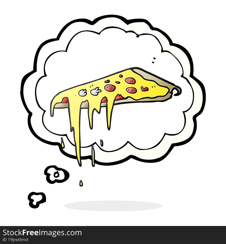 Thought Bubble Cartoon Pizza