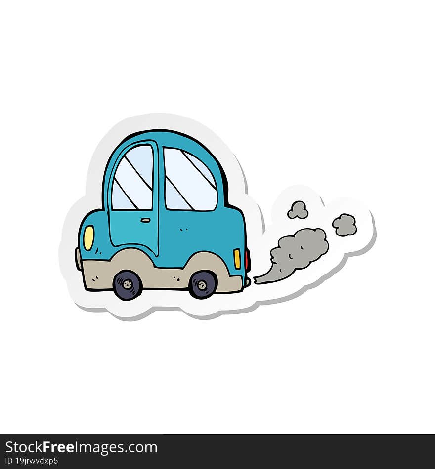 sticker of a cartoon car