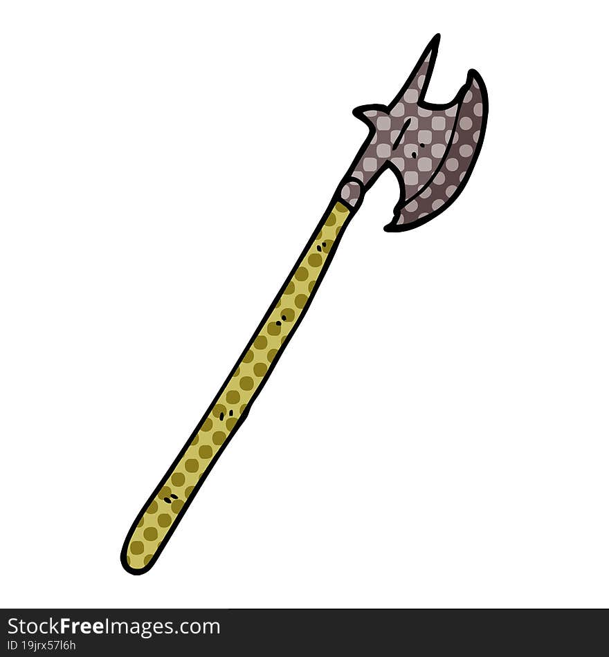 Cartoon Doodle Medieval Halberd