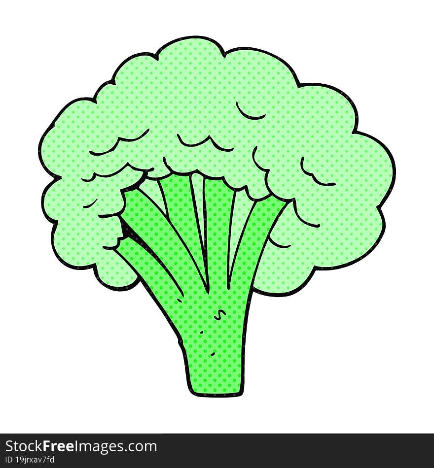 freehand drawn cartoon broccoli