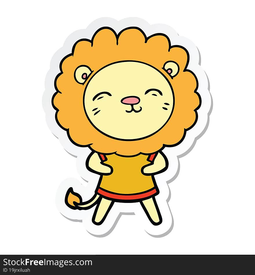 sticker of a cartoon lion