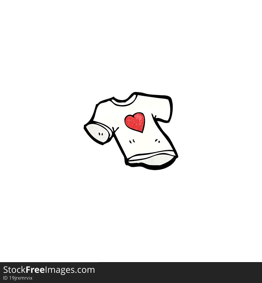 love heart tee shirt cartoon