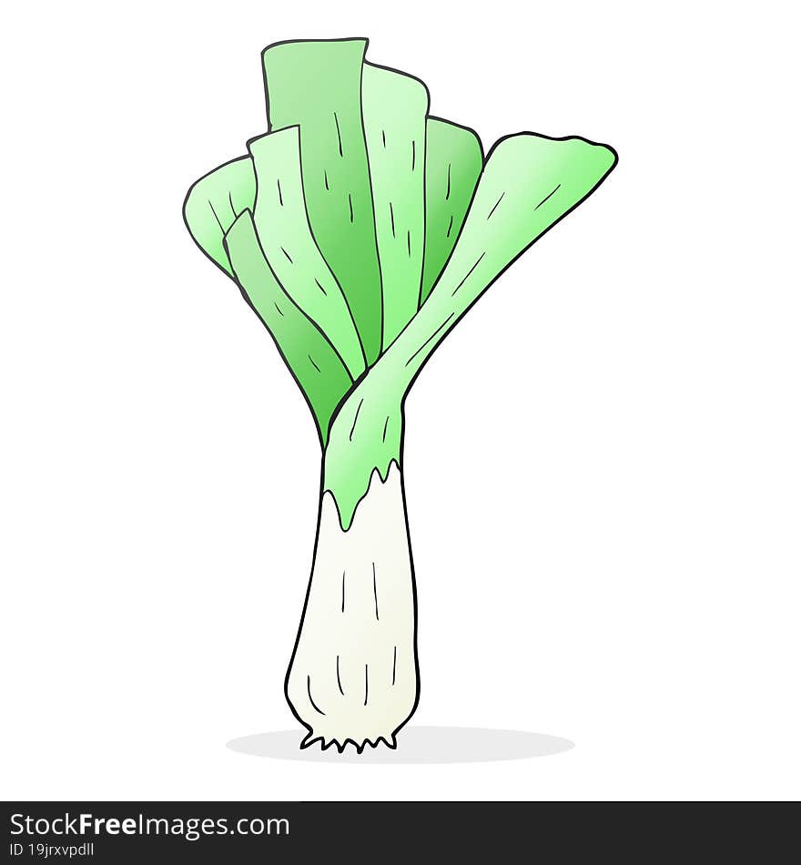 freehand drawn cartoon leek