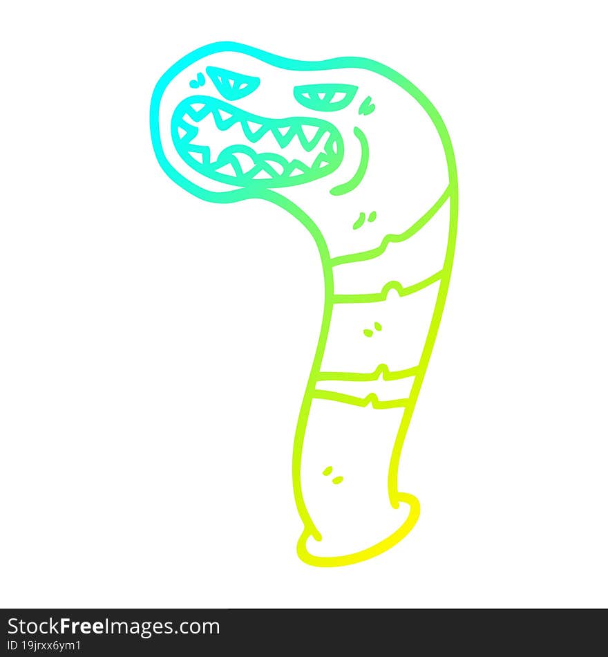 cold gradient line drawing cartoon monster leech