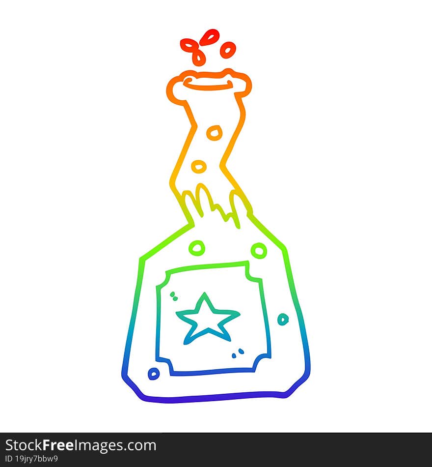 Rainbow Gradient Line Drawing Cartoon Experiment Potions